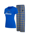 CONCEPTS SPORT WOMEN'S CONCEPTS SPORT BLUE, GOLD ST. LOUIS BLUES ARCTIC T-SHIRT AND PAJAMA PANTS SLEEP SET