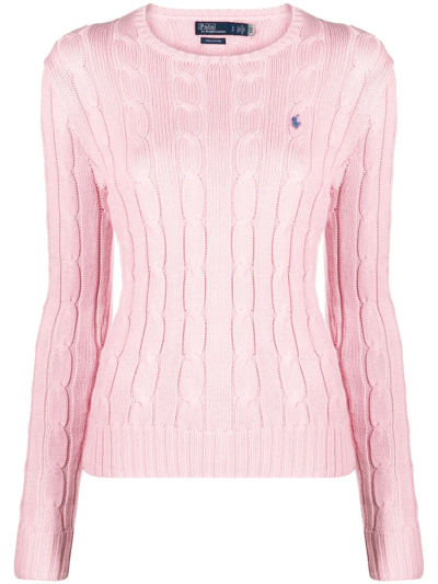 Polo Ralph Lauren Maglia In Cotone A Trecce In Pink