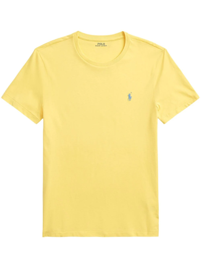 Polo Ralph Lauren Kids' T-shirt Custom Slim-fit In Yellow