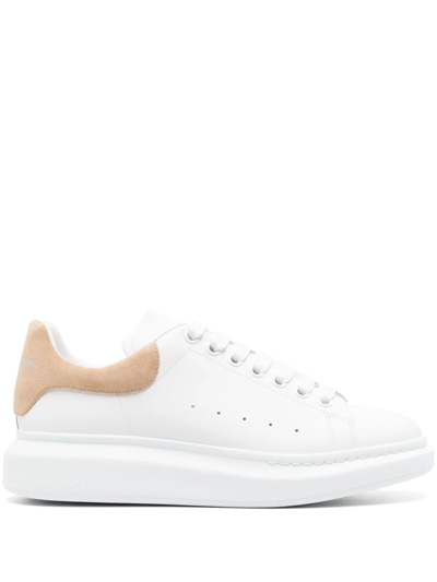 Alexander Mcqueen Oversize Leather Trainers In White