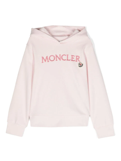 Moncler Felpa Con Logo In Pink