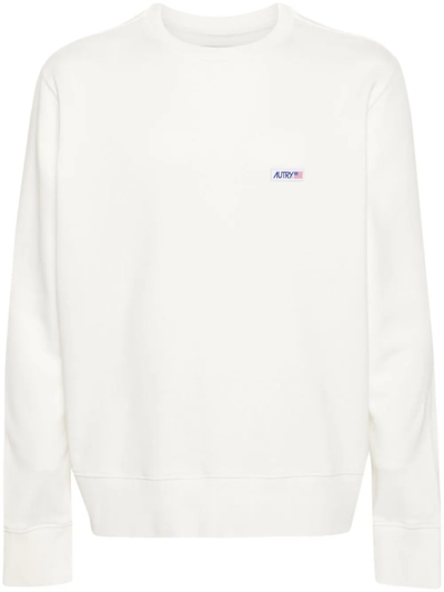 Autry Logo-patch Cotton Sweatshirt In White