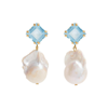 Freya Rose Blue Topaz Baroque Drops In Blue