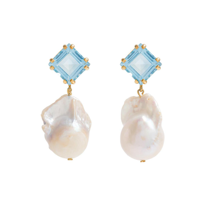 Freya Rose Blue Topaz Baroque Drops