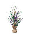 Glitzhome 21" H Lighted Mardi Gras Fleur-de-lis Berry Table Tree In Multi