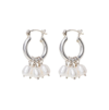 FREYA ROSE SILVER MINI HOOPS WITH DETACHABLE PEARLS
