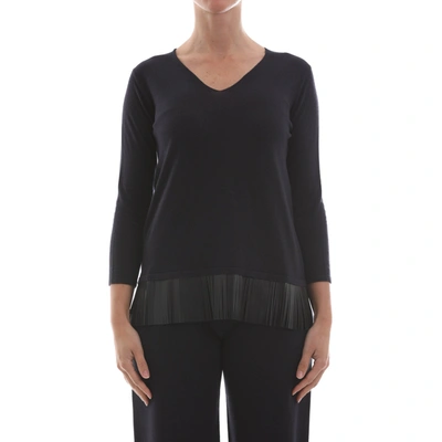 Max Mara Studio Silk And Wool Knit In Blue