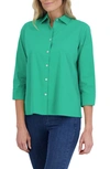 Foxcroft Mary Button-up Blouse In Kelly Green