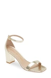 Stuart Weitzman Nudistcurve Block Heel Sandal In Platino