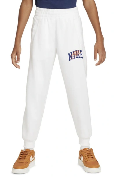 Nike Sportswear Club Fleece Big Kids' Jogger Pants In White/safety Orange