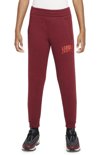 Nike Sportswear Club Fleece Big Kids' Jogger Pants In Team Red/safety Orange