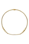 Dries Criel Diamond Bar Chain Necklace In Yellow Gold
