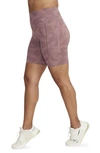 Nike Women's Universa Medium-support High-waisted 8" Camo Biker Shorts With Pockets In Purple