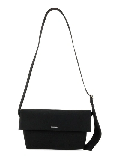 Jil Sander Small Shoulder Bag With Logo In Black