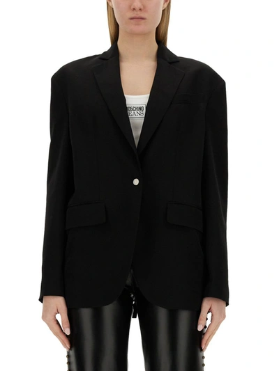 Moschino Jeans Single-breasted Jacket In Black