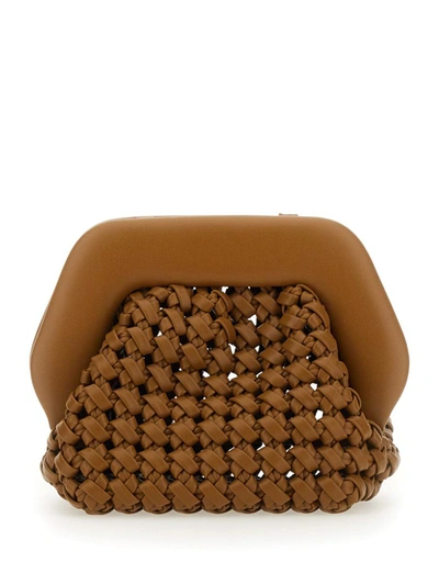 Themoirè Gea Knots Clutch In Beige