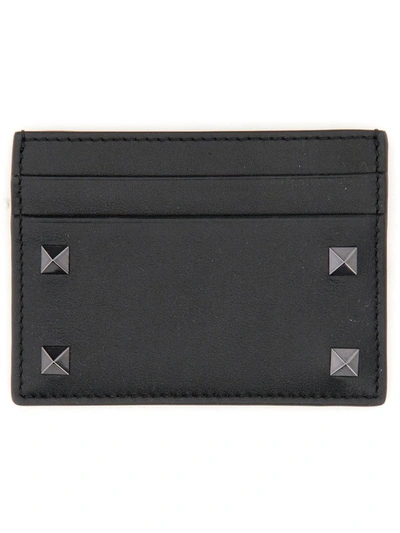 Valentino Garavani "rockstud" Card Holder In Black