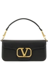 Valentino Brass Plated Calfskin Shoulder Bag In Black