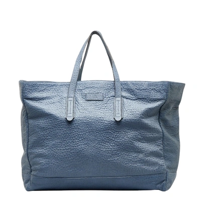 Gucci Abbey Blue Leather Tote Bag ()