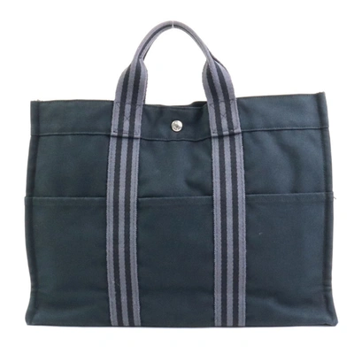 Hermes Hermès Fourre Tout Navy Cotton Tote Bag ()