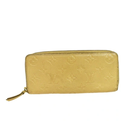 Pre-owned Louis Vuitton Clemence Beige Leather Wallet  ()