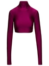 THE ANDAMANE 'ORCHID' BORDEAUX TURTLENECK CROP TOP IN STRETCH POLYAMIDE WOMAN