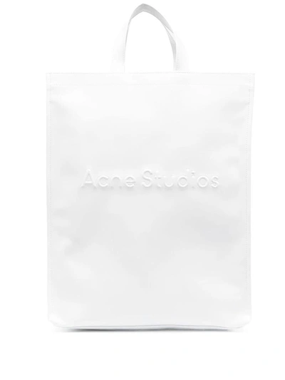 Acne Studios Logo Tote Bag In White