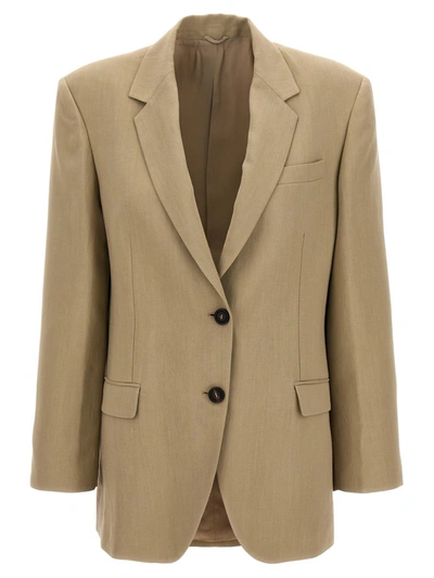 BRUNELLO CUCINELLI BRUNELLO CUCINELLI SINGLE-BREASTED LINEN BLEND BLAZER