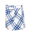 Burberry Pleat Detail Check Wool Mini Skirt In Blue