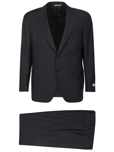 Canali Single Breasted Black Suit