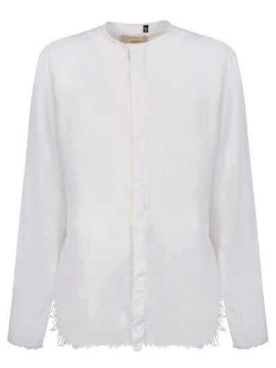 Costumein Frayed-edge Button-up Shirt In White