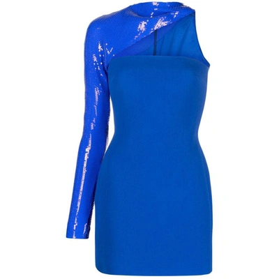 David Koma One-shoulder Dress In Blue