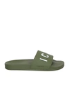 Dsquared2 Icon-embossed Pool Slides In Green