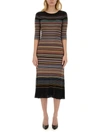 Paul Smith Signature Stripe Knitted Midi Dress In Multicolour