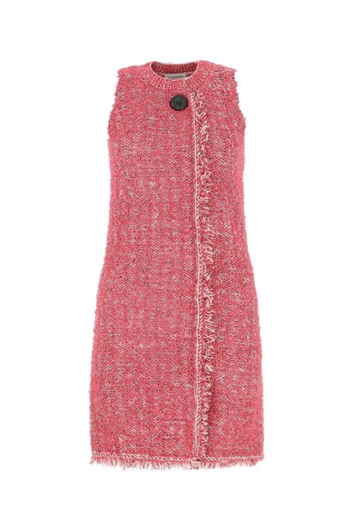 Lanvin Tweed Shift Dress In Pink