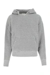 Saint Laurent Oversize Grunge Université Cotton Logo Graphic Hoodie In Grey