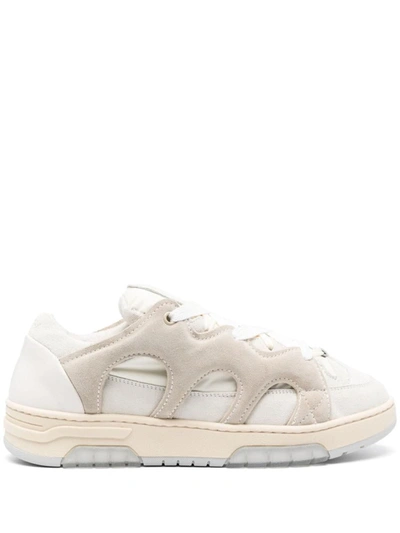 Santha Panelled Lace-up Sneakers In White