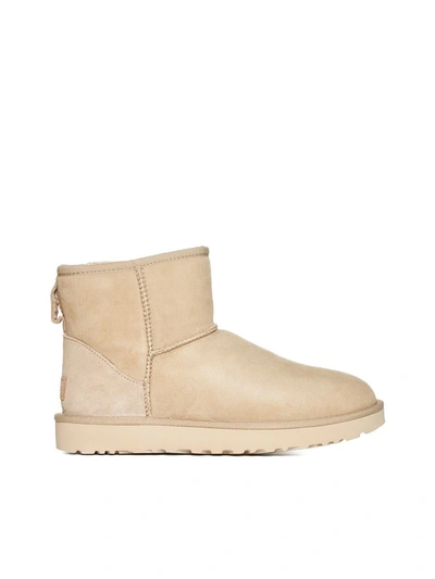Ugg Mini Ii Logo-patch Suede Boots In Mustard Seed