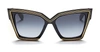 Valentino V-grace Cat Eye Frame Sunglasses With Gold-tone Detailing In Black