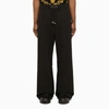 Versace Drawstring Waistband Trousers In Black