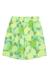 PEEK AREN'T YOU CURIOUS KIDS' LIME PRINT EMBROIDERED COTTON CARGO SHORTS