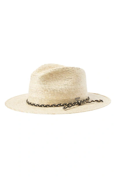 Brixton Messer Western Straw Fedora Hat In Natural