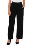 Halogen Elastic Back Wide Leg Trousers In Rich Black