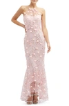 DESSY COLLECTION DESSY COLLECTION SEQUIN EMBROIDERED HIGH-LOW GOWN