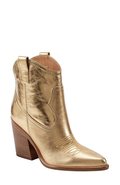 Marc Fisher Ltd Masina Womens Pointed Toe Leather Booties In Gold