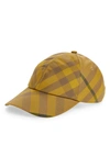 BURBERRY WASHED CHECK TWILL ADJUSTABLE BASEBALL CAP