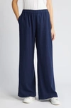 CASLON WIDE LEG PULL-ON LINEN BLEND PANTS