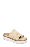 Gentle Souls By Kenneth Cole Lavern Platform Slide Sandal In Cream Fabric