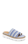 Gentle Souls By Kenneth Cole Lavern Womens Leather Slip On Flatform Sandals In Blue Multi