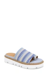 Gentle Souls By Kenneth Cole Lavern Womens Leather Slip On Flatform Sandals In Blue Multi Fabric
